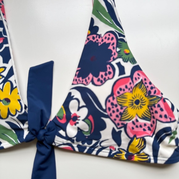 Roller Rabbit Cha Chas Tie Front Bralette Swim Bikini Top Size Small - Picture 3 of 4